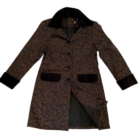 Luxury Designer Black Satin Coat, Blazer | Velvet Trim Pockets Lined, 10/12 M/L - Picture 1 of 9